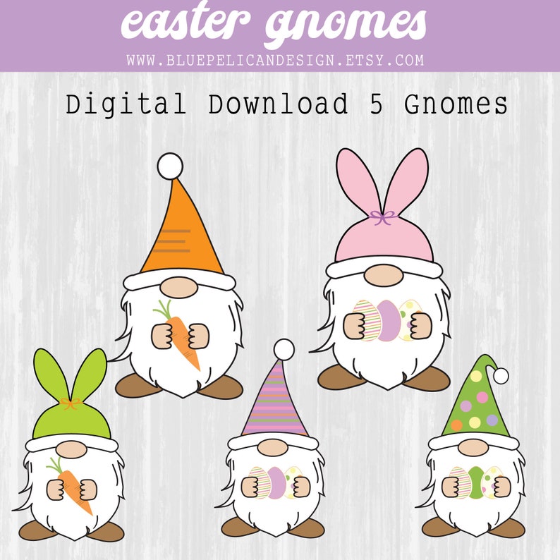 Download Easter Gnome Clipart Easter Bunny Gnome Clip Art Easter | Etsy