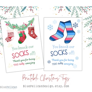 Nos quitas los calcetines Etiqueta de regalo de Navidad – Felices fiestas – Etiquetas de regalo imprimibles – Toe-tally Awesome – Maestro compañero de trabajo PTO PTA