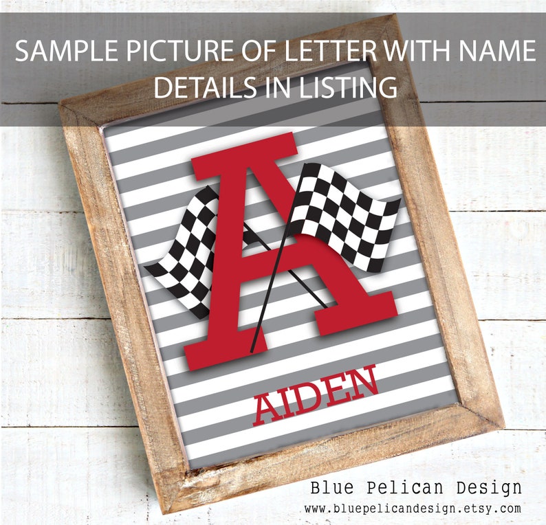 Brothers Race Car Wall Art Car Theme Wall Art Letter Wall Etsy