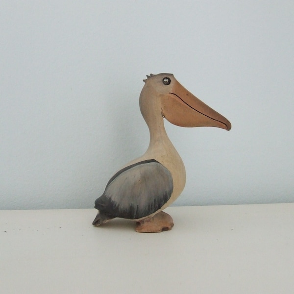 Wooden Pelican Statue Etsy