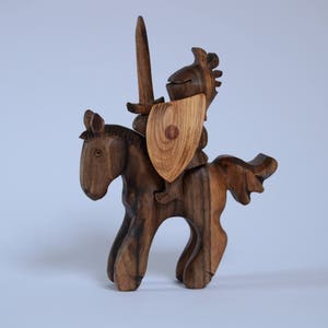 Knight on Horse Wooden Toy