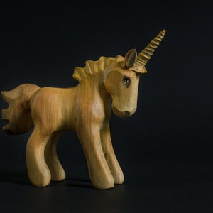 Wooden Unicorn Figurine