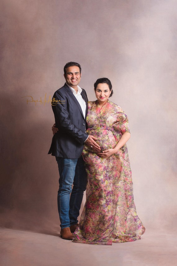 Maternidad Tul Floral Floral Vestido Vestido Falda Kimono Multi