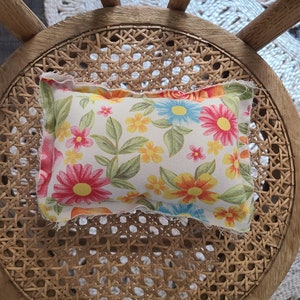 Newborn Floral Posing Pillow Flower Spring Summer Light Textured Cotton Prop Neutral Photo Poser Form Girl Unisex Pink Yellow