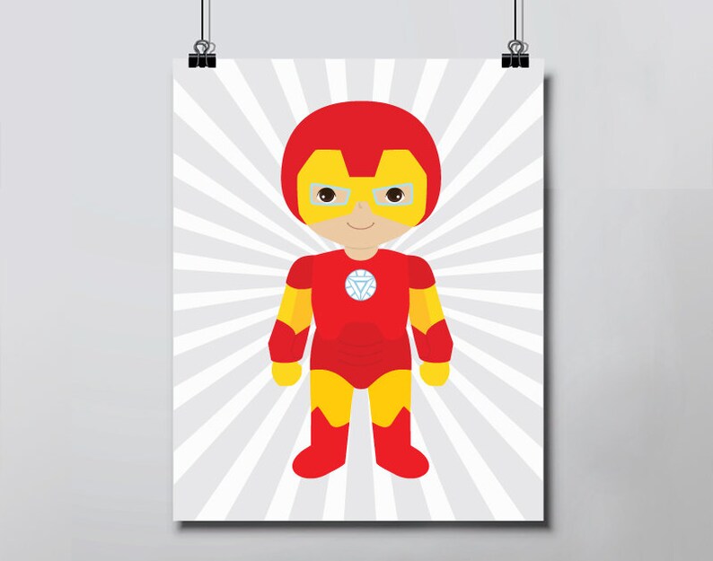 Cute Superheroes Wall Art PRINTS Nursery Bedroom Art Prints Etsy