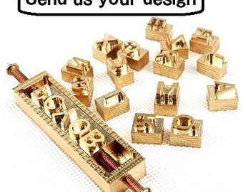 Selos de design personalizado, número de letras, emoticons, sinais, molde de alfabeto, faça você mesmo, estampagem a quente, selos quentes em relevo em pvc, papel de madeira, couro