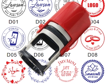 Carimbo de endereço com logotipo personalizado, monograma de borracha auto-tintado, personalizado para fazer cartões, casamentos, escrita, convites, inaugurações de casa