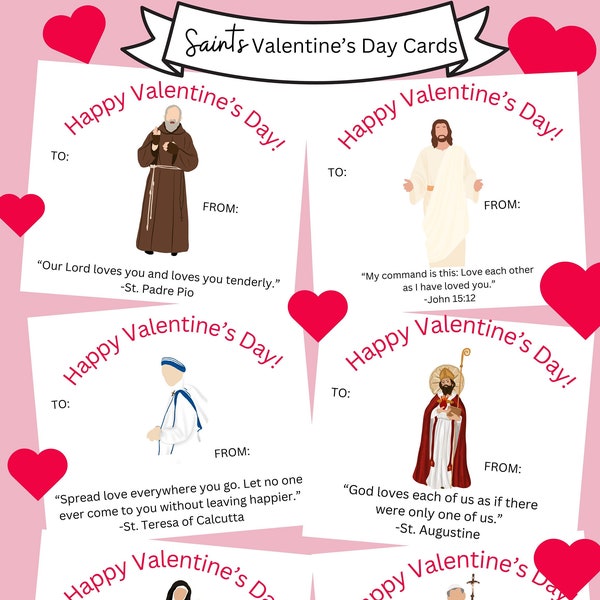 Catholic Valentine's Day Card / Saint Valentines / Catholic Valentines / Saint Valentine's Day Cards