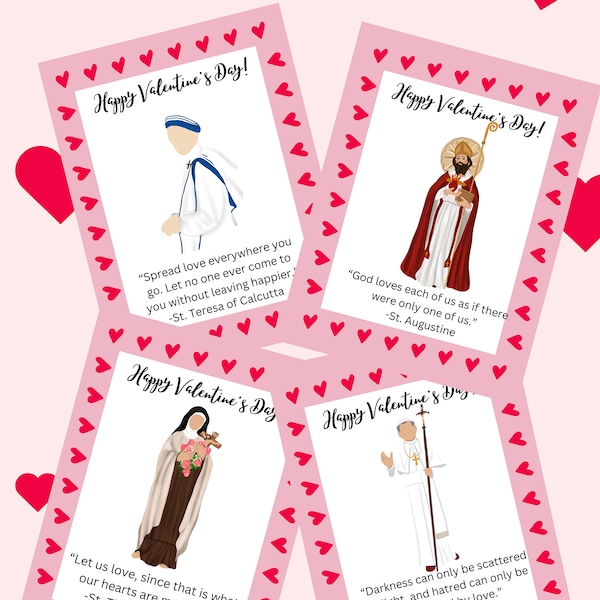 Catholic Valentine's Day Card / Saint Valentines / Catholic Valentines / Saint Valentine's Day Cards