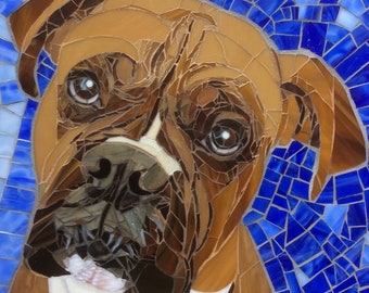 Custom pet portrait/mosaic dog portrait/mosaic cat portrait/stained glass mosaic