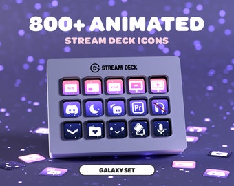 ANIMATED GALAXY stream deck icons | Streamer | Twitch | Discord | Youtube | Streaming Assets | Sky | Blue | Purple