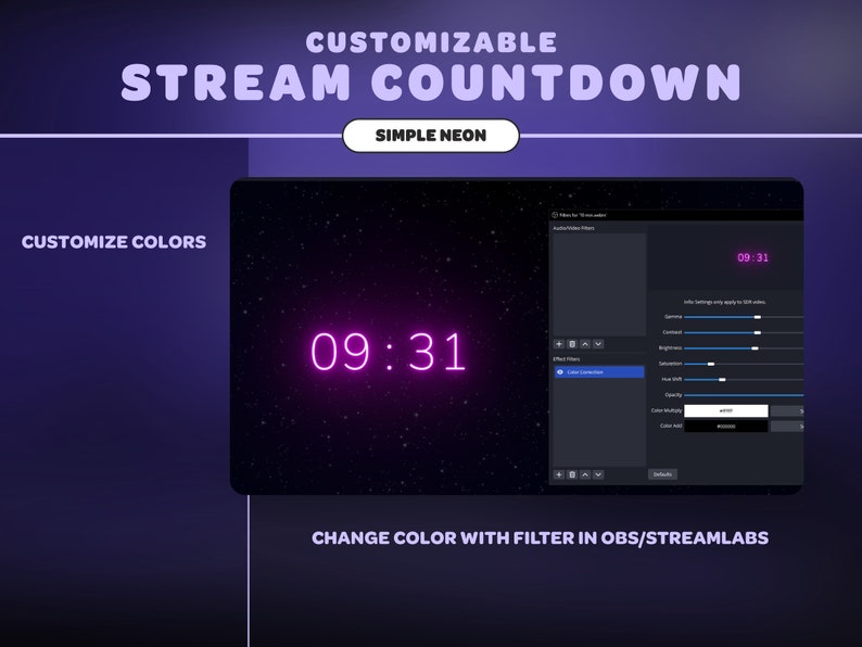 Example Countdown Esport Stream Countdown Simple Neon | Customizable | 3 Min, 5 Min, 10 Min ...