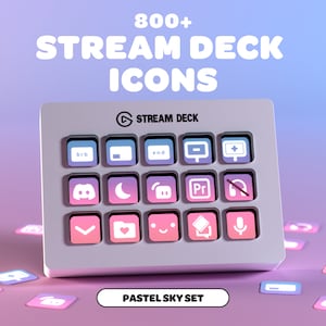 STREAM DECK ICONS Pastel Sky | Streamer | Twitch | Discord | Youtube | Streaming Assets | Elgato | Minimal