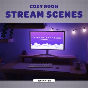 ANIMATED STREAM SCENES Cozy Room | Lo-Fi Night | Streamer | Twitch | Youtube | Stream Overlay