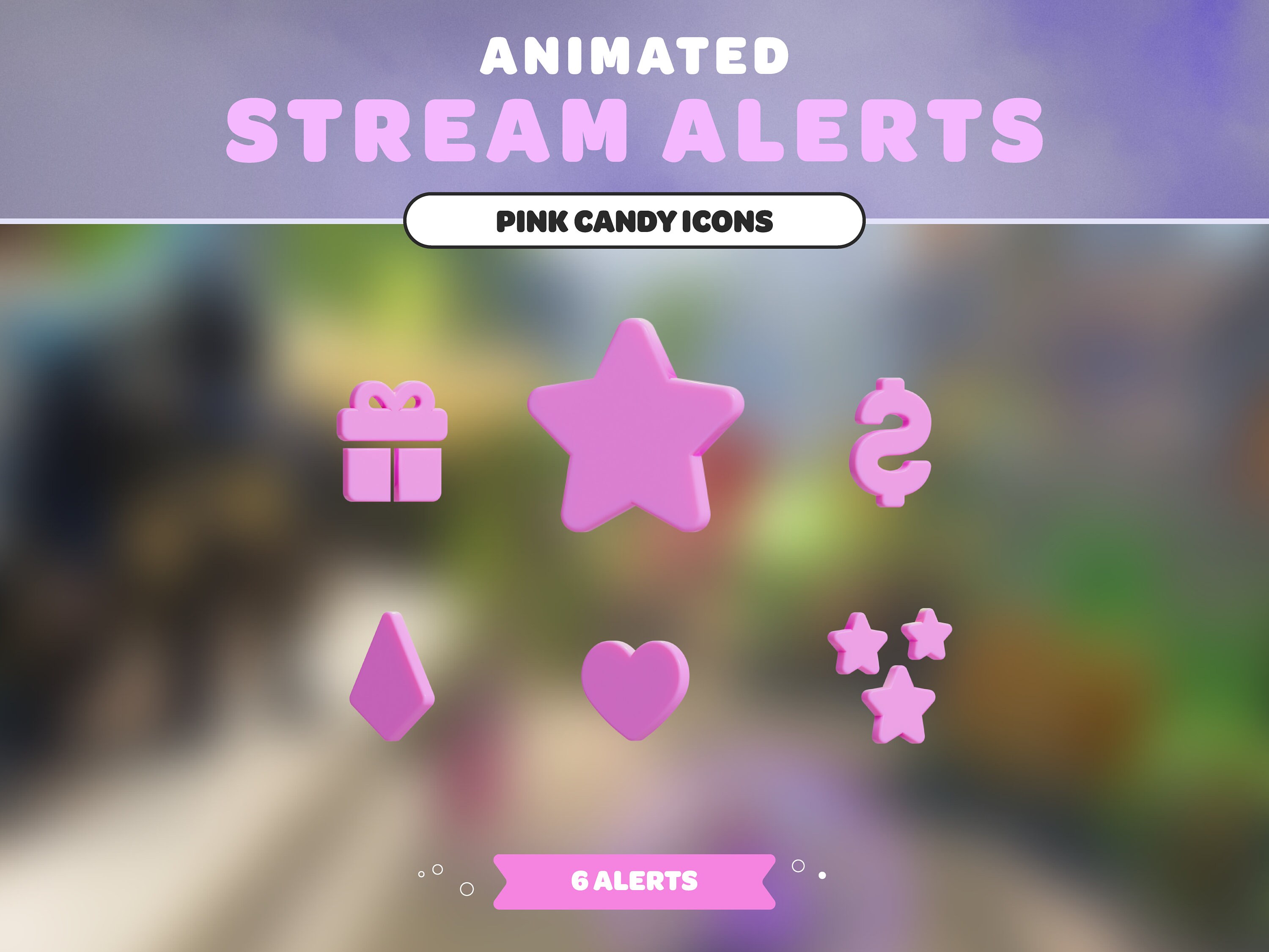 Animated STREAM ALERTS Pink Candy Icons | Cute | Minimal | Streamer ...