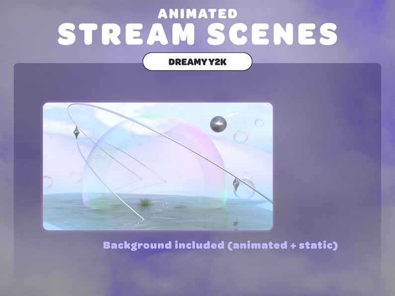 ANIMATED STREAM SCENE Pack | Dreamy Y2K | Silver Grey | 2000s Style ...