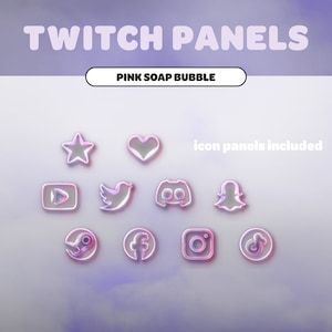 Soap Bubble TWITCH PANELS Dreamy Pastel Cute Streamer Twitch Streaming ...