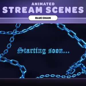 Pacchetto SCENE IN STREAM ANIMATO | Catene Blu | Y2K | Cromo | Stile anni 2000 | Anni &#39;90 | Stella filante | Contrazione | Sovrapposizione del flusso