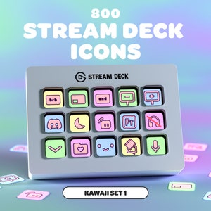 STREAM DECK ICONS Kawaii Set 1 | Streamer | Twitch | Discord | Youtube | Streaming Assets | Elgato | Cute Pastel