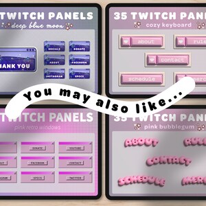 Cute Kawaii Moon and Star TWITCH PANELS Pink Streamer - Etsy