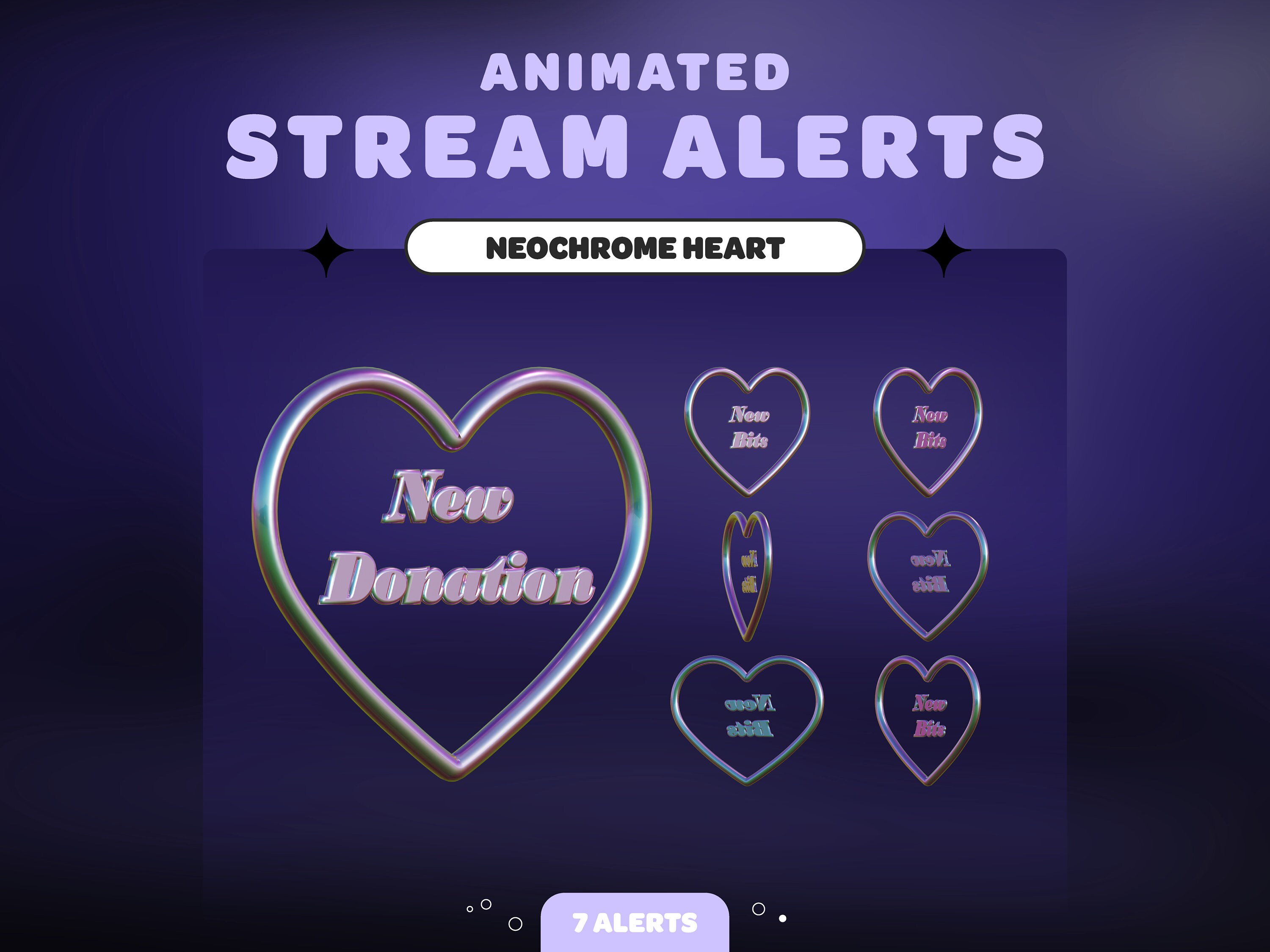ANIMATED STREAM ALERTS Neochrome | Streamer | Twitch | Youtube | Streaming Assets | Y2K