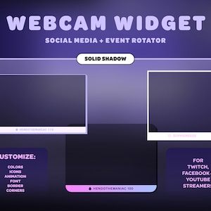 Customizable Rotator Webcam Widget | For Twitch, Youtube and Facebook Streamers | Event Rotator | Social Media Rotator