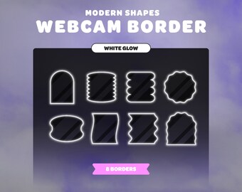 Modern Shapes WEBCAM OVERLAY | Soft White Glow | For Streamers | Twitch | Discord | Youtube | Streaming Assets
