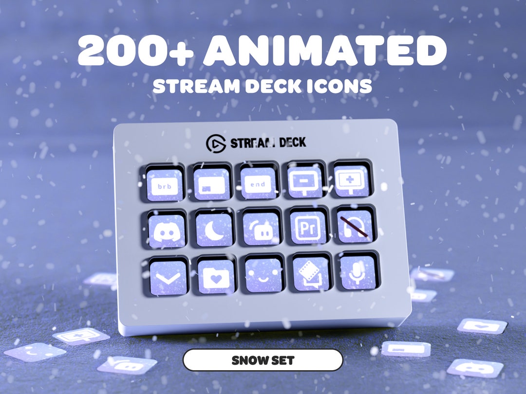 ANIMATED SNOW Stream Deck Icons Pastel Blue Streamer Twitch Discord ...