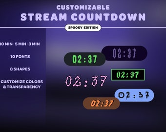 Stream Countdown Timer | Spooky Edition | Customizable | 3 min, 5 min, 10 min | Starting Soon | Streamer | Twitch | Stream Overlay