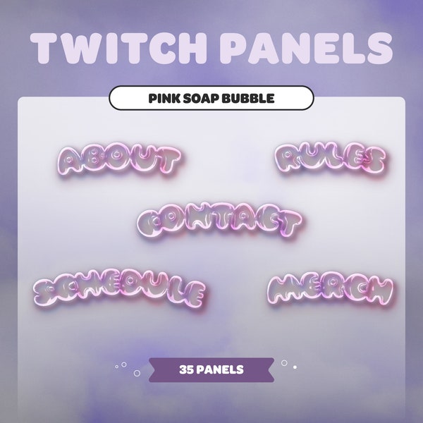 Soap Bubble TWITCH PANELS | Dreamy Pastel | Cute | Streamer | Twitch | Streaming Assets