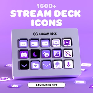STREAM DECK ICONS Lavender | Streamer | Twitch | Discord | Youtube | Streaming Assets | Elgato | Minimal | Purple