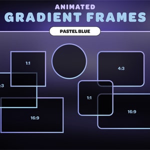 Animated Gradient WEBCAM OVERLAY | Pastel Blue | For Streamers | Twitch | Discord | Youtube | Streaming Assets