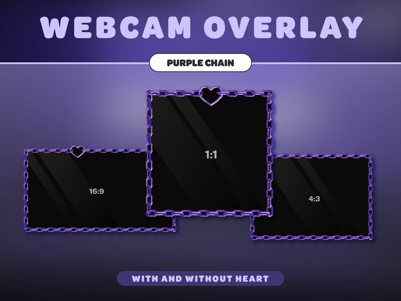 Purple Chain WEBCAM OVERLAY Stream Overlay Twitch - Etsy