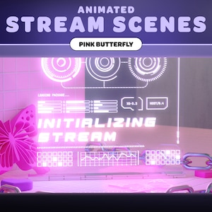 ANIMATED STREAM SCENE Pack | Pink Butterfly | Y2K | Sci Fi | 2000s Style | K-Pop | Streamer | Twitch | Stream Overlay