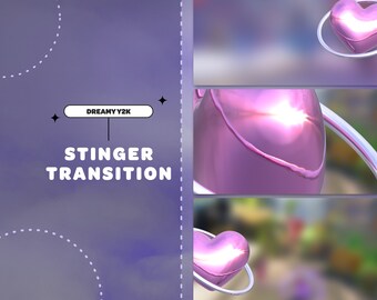 STINGER TRANSITION Rêveur Y2K | Rose | Transition de flux | Transition Twitch | Superposition de flux | Rêveur | Mignon | Minimal