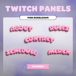 PANELES TWITCH Rosa Chicle | Lindo rosa pastel | Serpentina | Contracción nerviosa | Activos de transmisión
