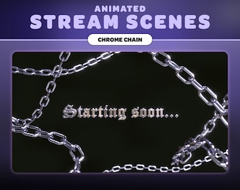 ANIMATED STREAM SCENE Pack | Chrome Chains | Y2K | Chrome | 2000s Style | 90s | Streamer | Twitch | Stream Overlay