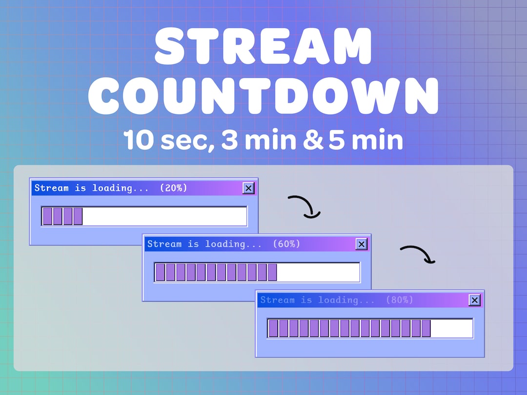 Stream Countdown Timer Blue & Purple Streamer Twitch Discord Youtube