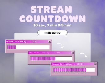 Stream Countdown Timer | Pink | Streamer | Twitch | Discord | Youtube | Streaming Assets | Y2K | Retro Computer