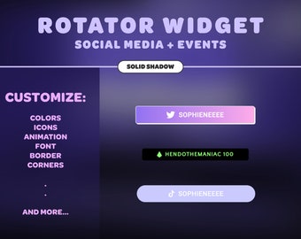 Customizable Event and Social Media Rotator Widget | For Twitch, Youtube and Facebook Streamers | Event Rotator | Social Media Rotator