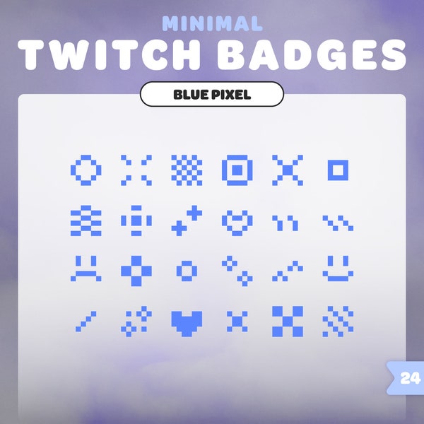 Minimal Pixel TWITCH BADGES | Y2K | Blue | Sub Badges | Bit Badges | Pixel Art