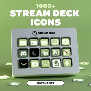 STREAM DECK ICONS Matcha | Streamer | Twitch | Discord | Youtube | Streaming Assets | Elgato | Green