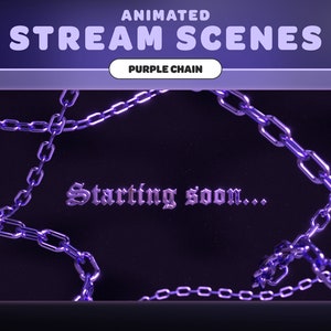 ANIMATED STREAM SCENE Pack | Purple Chains | Y2K | Chrome | 2000s Style | 90s | Streamer | Twitch | Stream Overlay