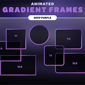 Geanimeerde verloop WEBCAM-OVERLAY | Paars | Voor streamers | Trek | Onenigheid | YouTube | Streamingmiddelen