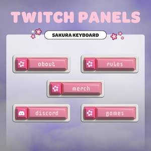 Gaming Keyboard TWITCH PANELS | Sakura Blossom | Streamer | Twitch | Streaming Assets | Cute