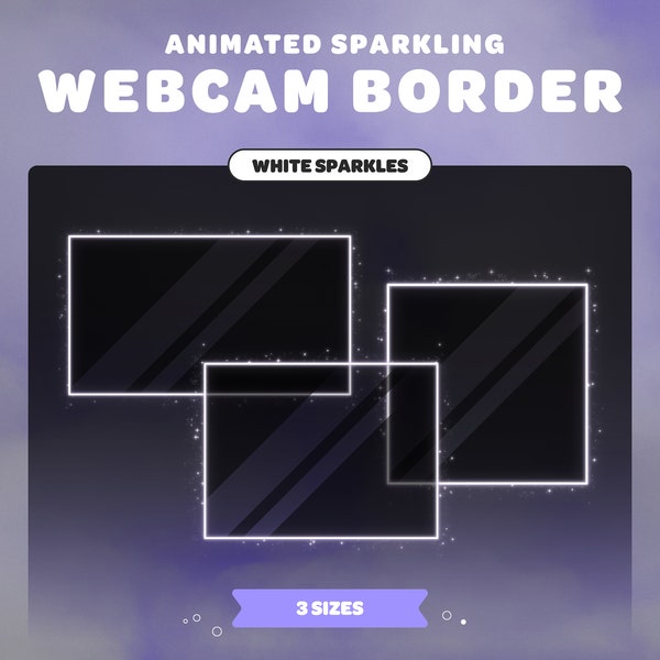 Animated Sparkling WEBCAM OVERLAY | White Glow | For Streamers | Twitch | Discord | Youtube | Streaming Assets