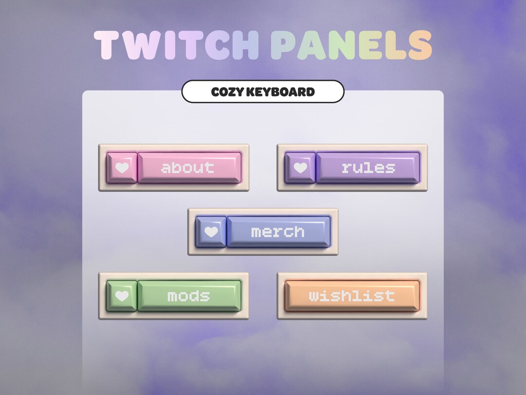 Gaming Keyboard TWITCH PANELS Pastel Colors Streamer Twitch Streaming ...