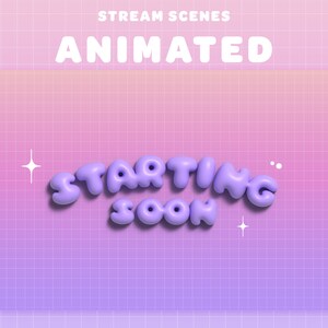 Cute Purple Bubblegum ANIMATED STREAM SCENE Pack | Pastel Purple | Streamer | Twitch | Kawaii | Stream Overlay