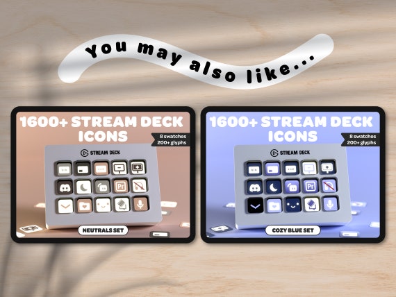 ICÔNES DE STREAM DECK Noir et Blanc Streamer Twitch Discorde