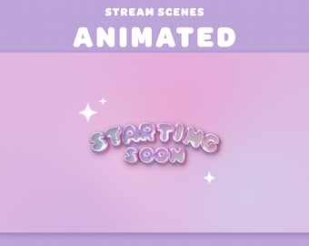 Cute Soap Bubble ANIMATED STREAM SCENE Pack | Pastel Pink & Purple | Streamer | Twitch | Kawaii | Stream Overlay